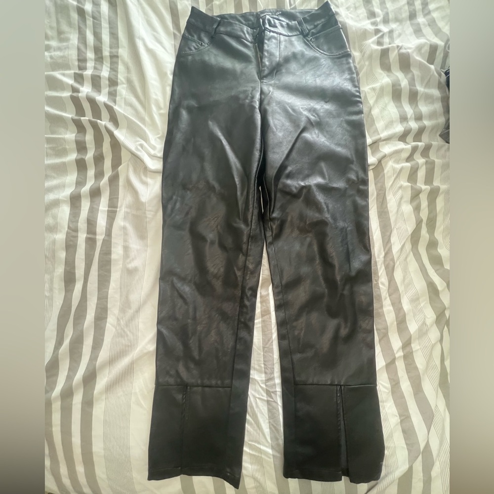 Faux leather pants